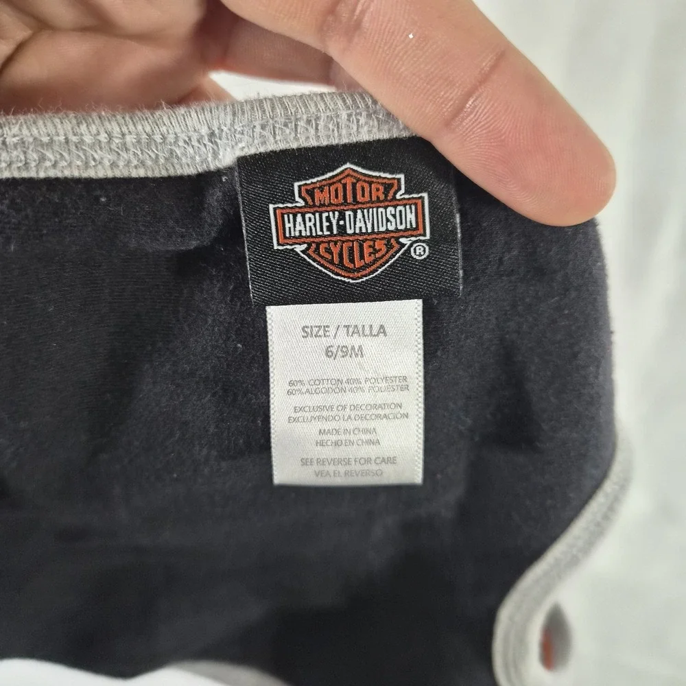 Harley-Davidson‎ Strong & Tough Baby Bib Black Orange Motorcycle Infant 6/9M